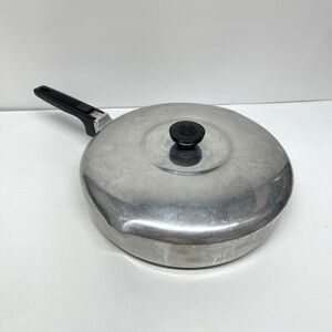Vintage Wagner Ware Sydney O Magnalite 4512 11.5" Double Spout Skillet Pan Lid